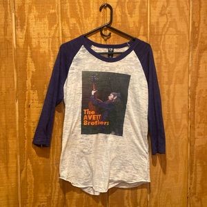 Avett Brothers 3/4 sleeve baseball t unisex 50% polyester 50% cotton sz: medium